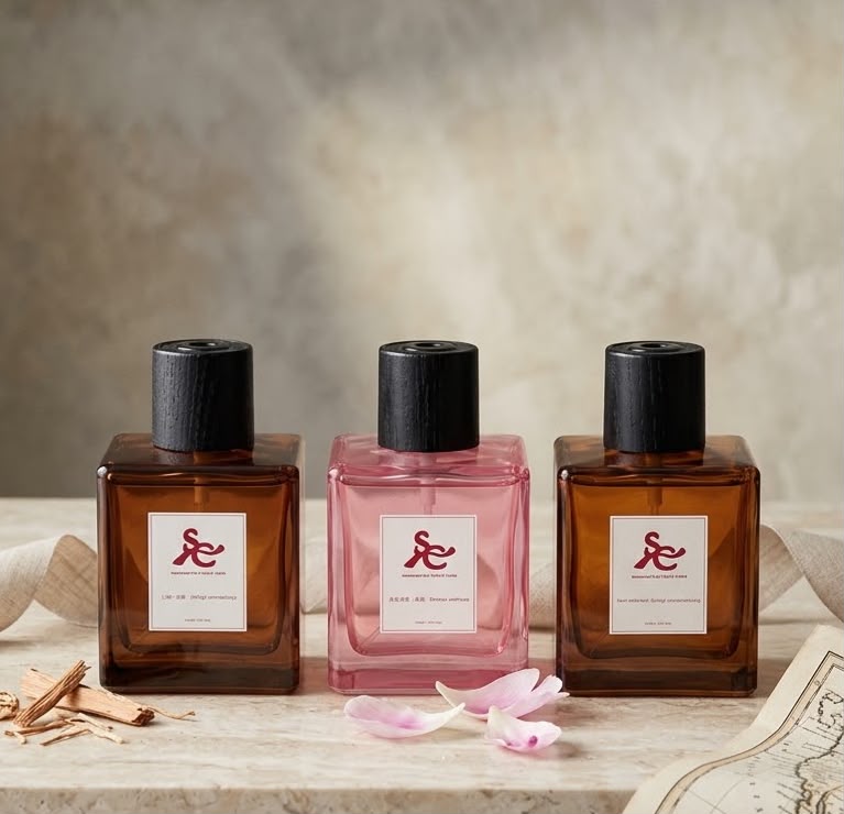 Trio de Diffuseurs – Fleurs de Cerisier, Oud Rose & Bois d'Ébène Santal