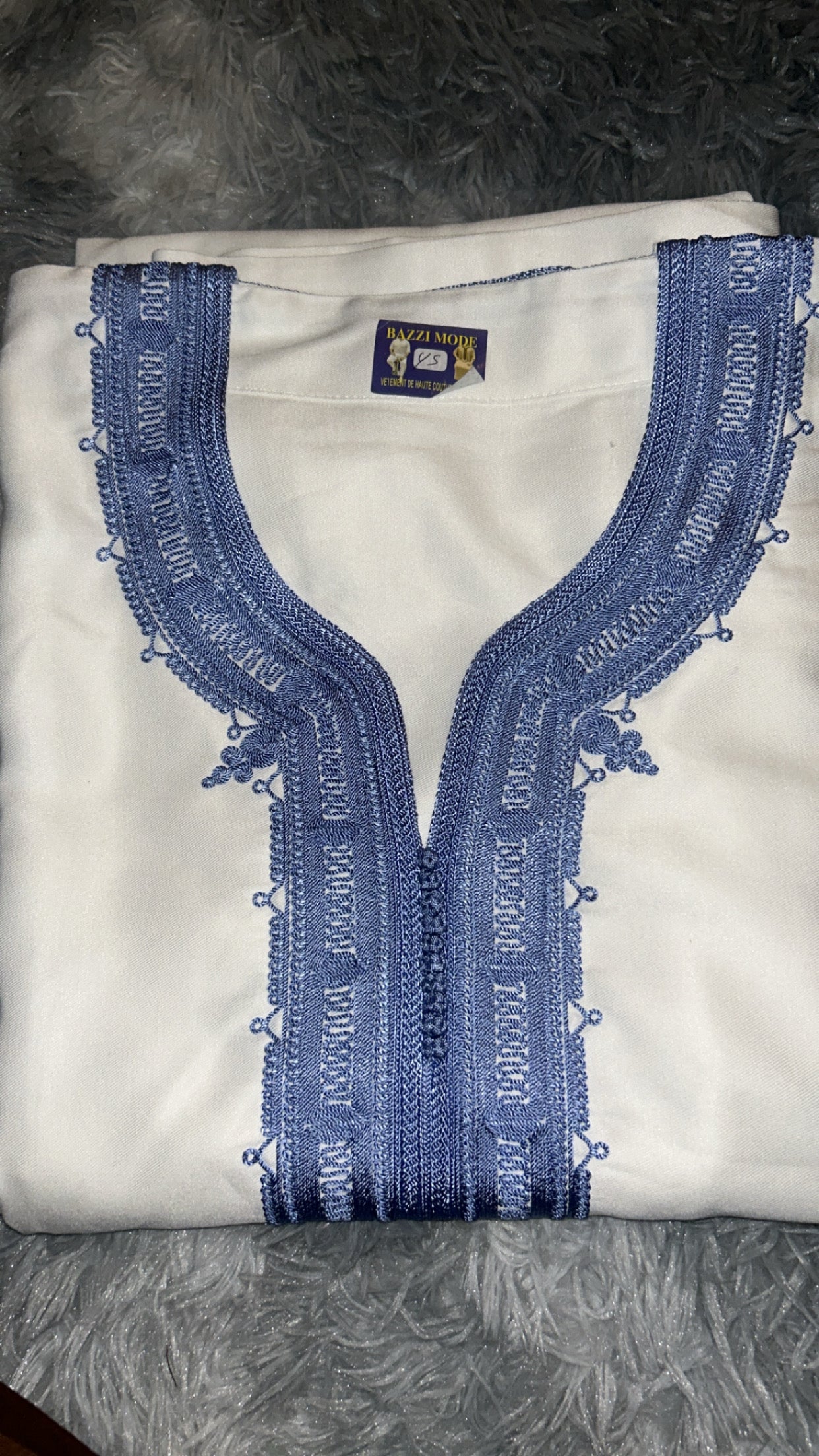 Abaya Marocaine Courte – 100% Coton | Broderie Traditionnelle